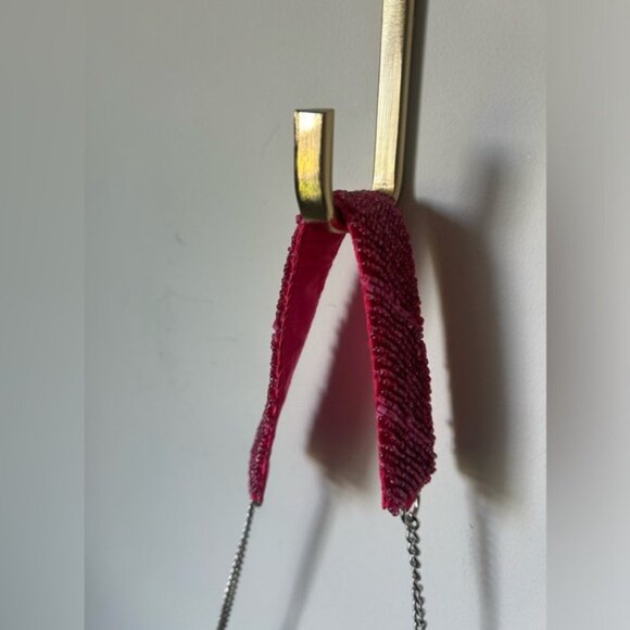 Viral Pink and Red Beaded Made in India Crossbody Bag - Picture 3 of 5